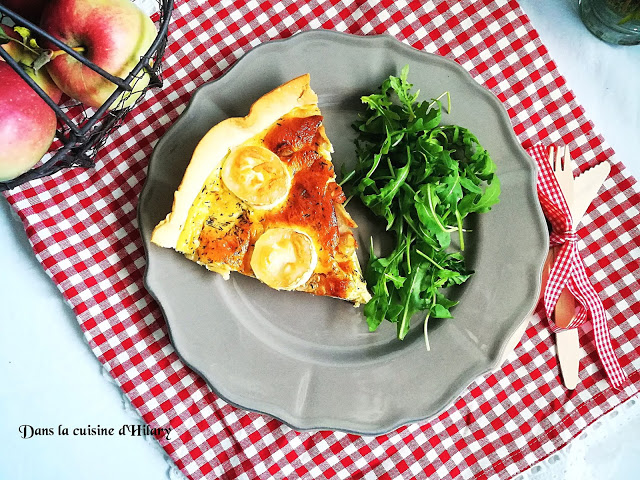 Quiche au chèvre, pommes et miel