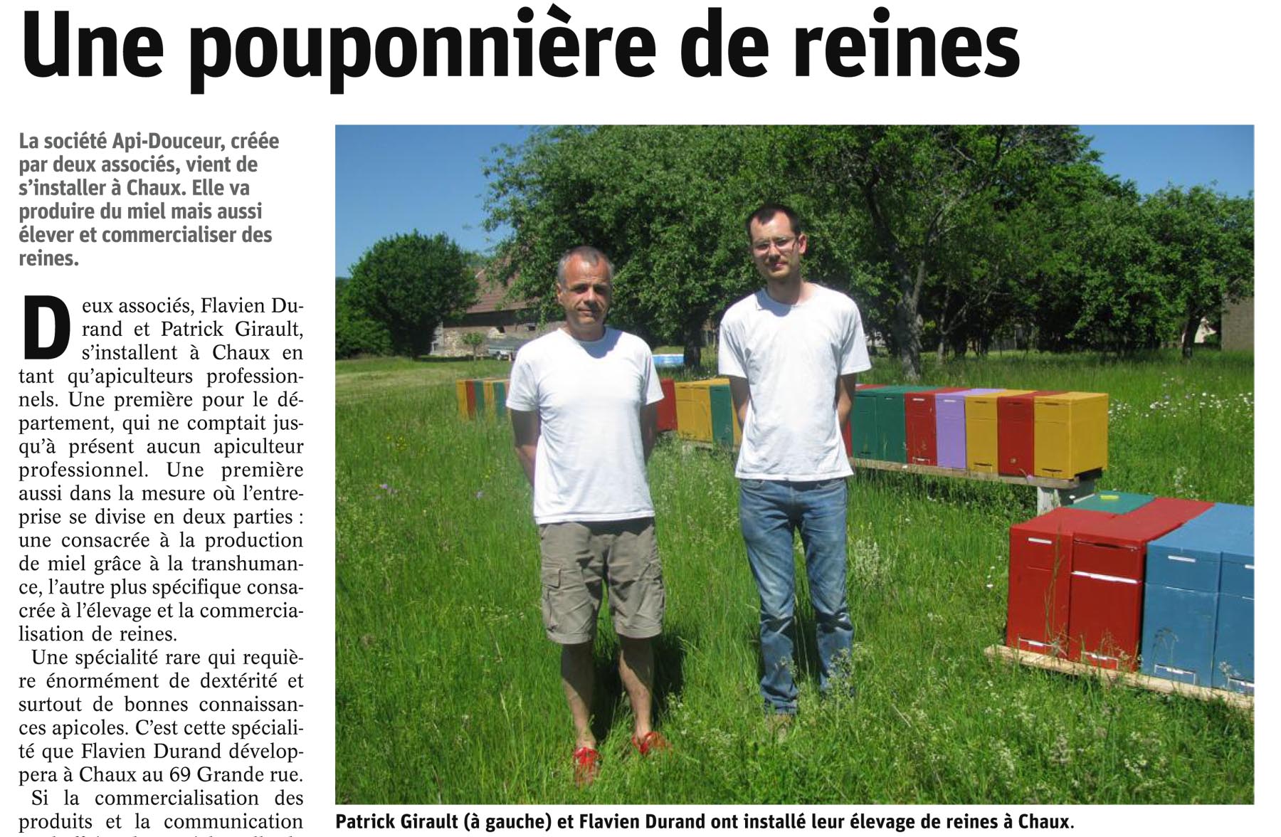 Flavien Durand et Patrick Girault installent api-douceur à Chaux